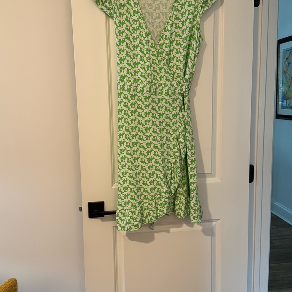 Green Patterned Lily Pulitzer Wrap Dress